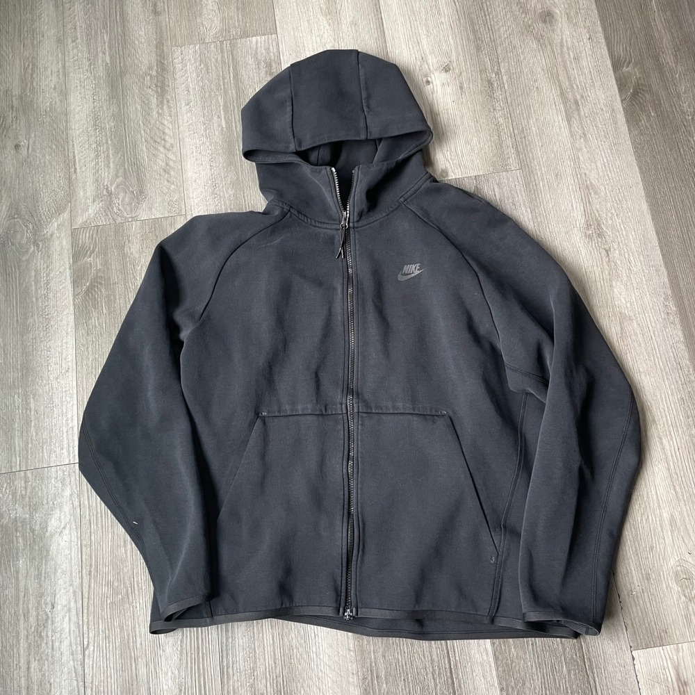 Nike Tech Black Fleece Full Zip Hoodie Mens XL Logo zip pocket